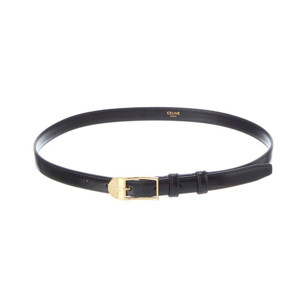 Celine Taurillon Leather Belt, Black